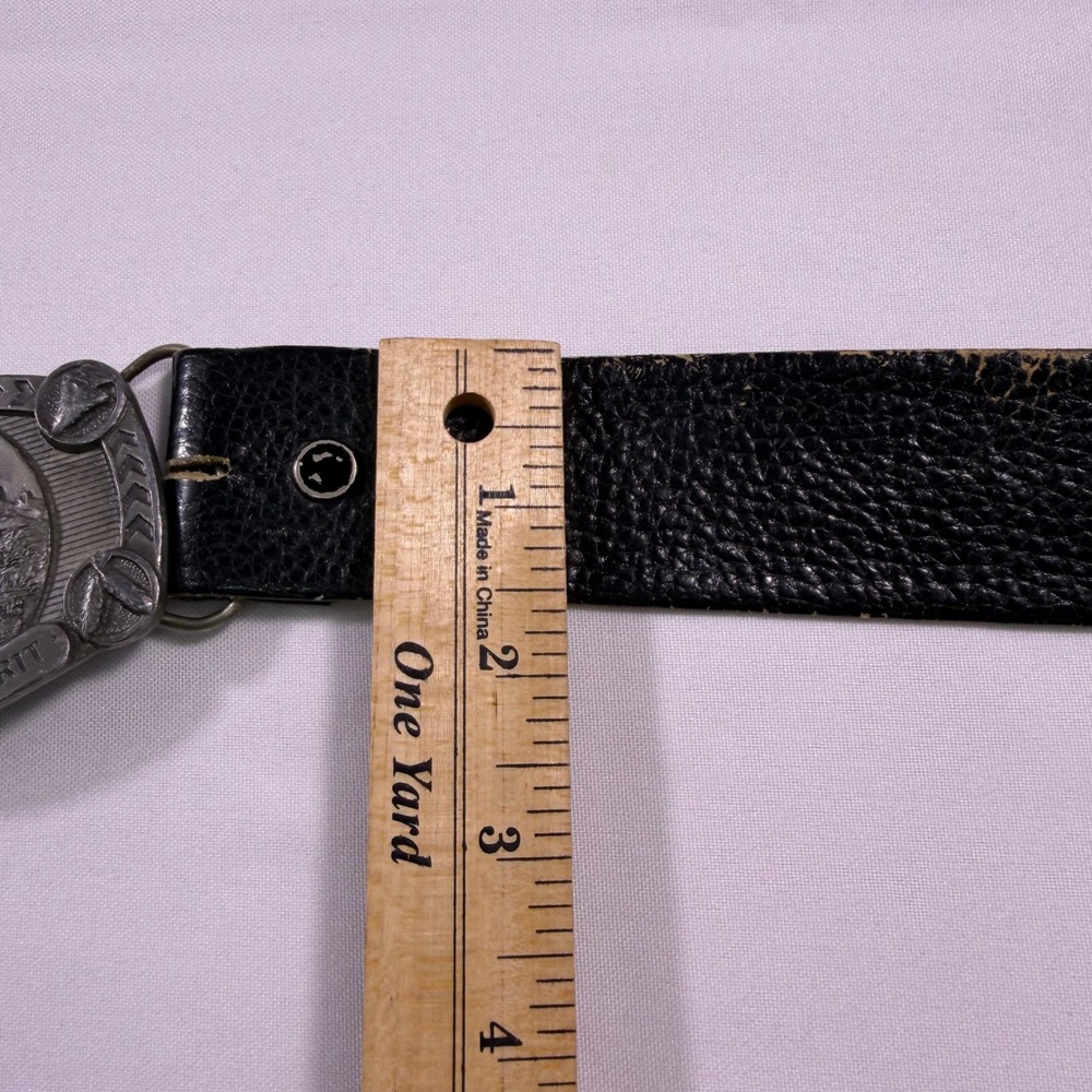 Vintage Frank Leonardo Leather Belt Buckles of America Great Spirit BA-141 38 - Picture 8 of 11